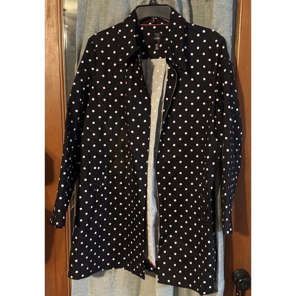 Rafaella Coat Size Large‎ Polka Dot Vintage Inspired Retro Chic New Money